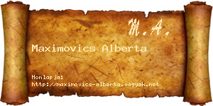 Maximovics Alberta névjegykártya